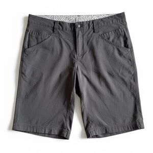 Athleta Adventura Stretch Hiking Bermuda Shorts Outdoor Nylon Spandex Gray 12